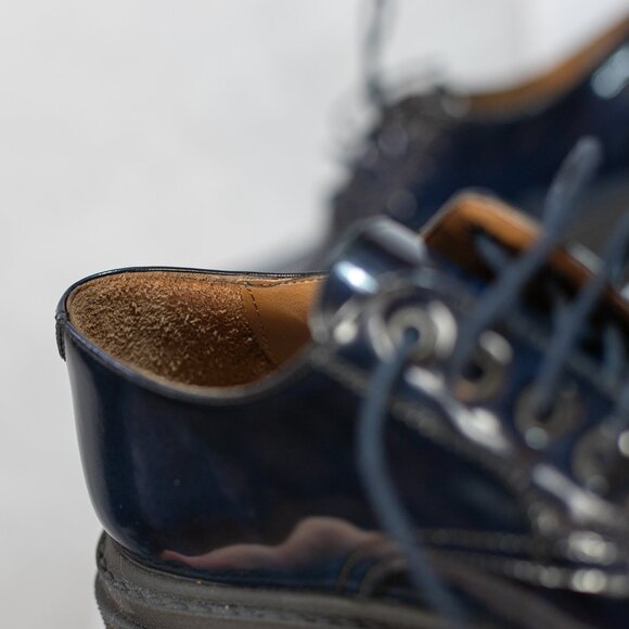 Steve Madden Chunky Platform Genuine Leather Shoes Lace Up Helga Blue Size 9M - Picture 10 of 11